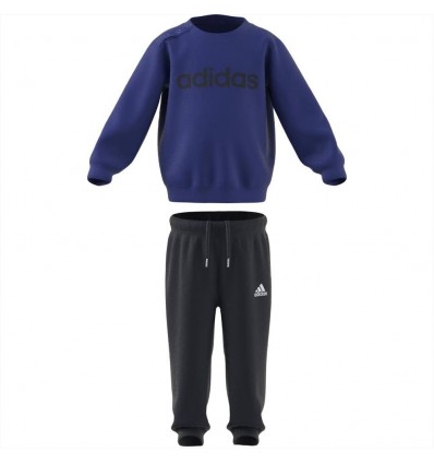 Tuta Adidas in cotone felpato blu nero