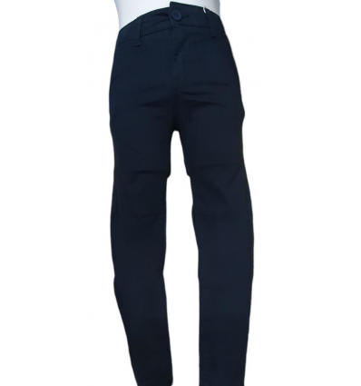 pantalone lungo elasticizzato in cotone blu scuro 5 tasche.