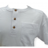 T-Shirt JR bianca con taschino e due bottoni.