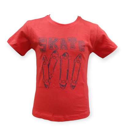 T-Shirt rossa bimbo con stampa 