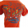 T-Shirt arancione bimbo con stampa dinosauro