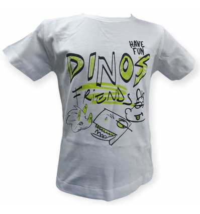 T-Shirt bianca bimbo fantasia dinos