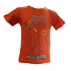 T-Shirt arancione bimbo con stampa dinosauro