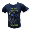 T-Shirt blu bimbo con stampa dinosauro