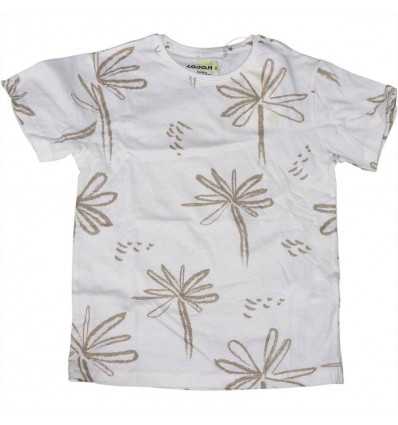 T-Shirt Bambino con Palme Color Sabbia