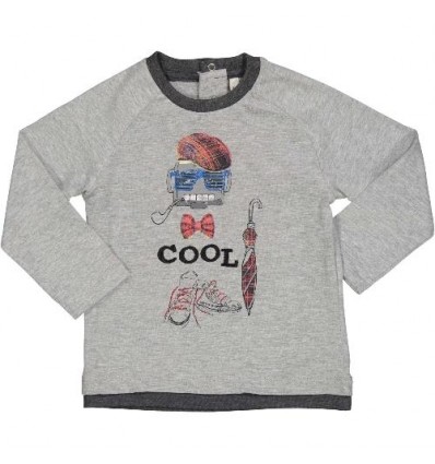 T-Shirt Robot grigio melange, neonato birba*