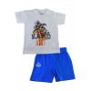 Completo kappa, Bambino T-Shirt bianca e pantaloncino azzurro.
