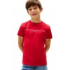 T-Shirt tommy hilfiger u corp logo ess tee ss, ragazzo rossa