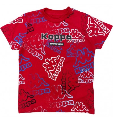 T-Shirt kappa, per bambino in cotone color rosso.
