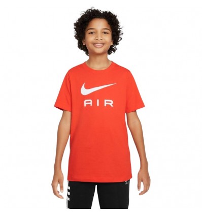 Maglietta air nike Rossa Unisex da ragazzo in fresco Cotone, stile Urban