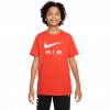 Maglietta air nike Rossa Unisex da ragazzo in fresco Cotone, stile Urban