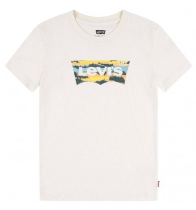T-shirt Levi's panna per ragazzi con logo grafico e stile casual