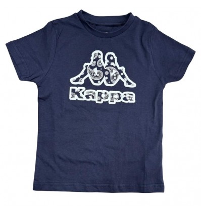 T-shirt Kappa Bambino Blu Navy – Logo Paisley 