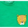 T-shirt Baby LOSAN Verde Safari con Stampa Animale e Bottoni Laterali