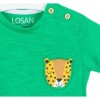 T-shirt Baby LOSAN Verde Safari con Stampa Animale e Bottoni Laterali