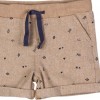Bermuda di twill color écru per neonato Losan con stampa minimal e laccetto blu