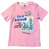 T-shirt neonato Birba rosa cotone con stampa estiva "Green Immersion"