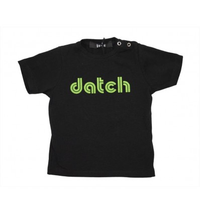 T-shirt Datch Nera per Neonato Moda Baby Minimal con Stile Urbano