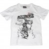 T-shirt bianca per bambino e ragazzo con stampa nera