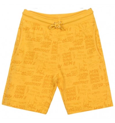 Pantaloncini Gialli da Bambino con Stampa Urban in Cotone Naturale della losan