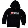 Felpa nera con cappuccio Diesel per ragazzi Comfort e stile mezza stagione
