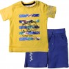 Completi babybol, bambino t-shirt gialla + shorts blu cotone.*