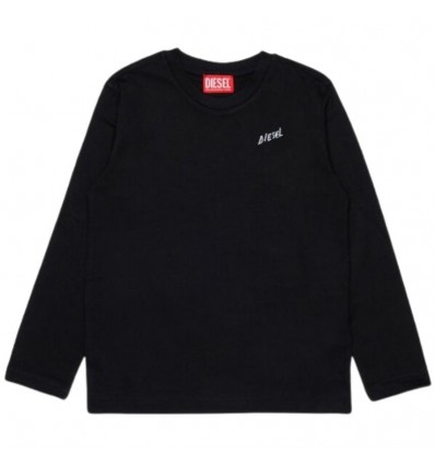 T-shirt Diesel nera – Unisex manica lunga – Logo frontale