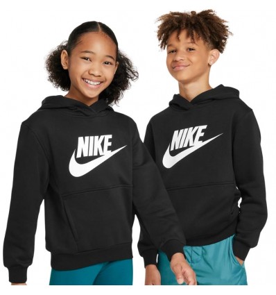 Felpa Nike Unisex Nera in Cotone Felpato – Logo Bianco