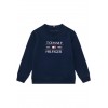 Felpa ragazzi unisex Tommy Hilfiger cotone spugna blu.