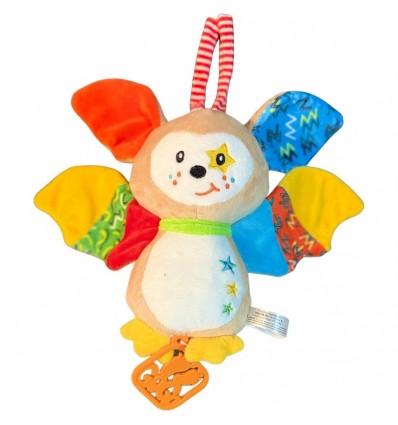 Peluche carillon pipistrello colorato musicale per culla e passeggino