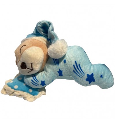 Peluche orsacchiotto azzurro - Carillon orsetto musicale in pigiama blu per nanna neonato