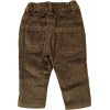 Pantaloni neonato velluto rigato marrone con elastico regolabile