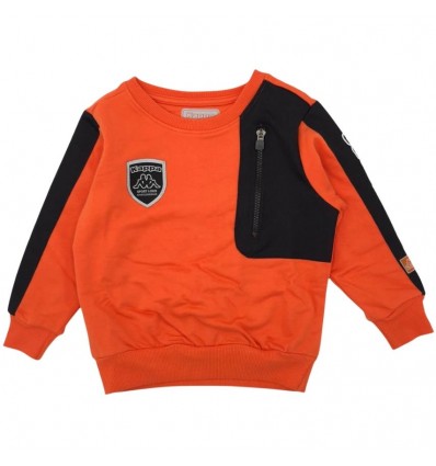 Felpa Kappa ragazzo arancione e nera – cotone felpato sporty