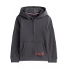 Felpa Zip Cotone Felpato Tommy Hilfiger Grigio Scuro Ragazzo