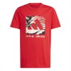 adidas J CAMO LOGO TEE, T-Shirt ragazzo rossa.
