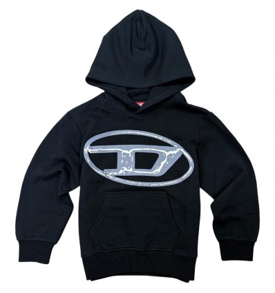 Felpa Diesel teen nera - stile urbano in cotone garzato