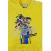 Completo kappa, Bambino T-Shirt giallo e pantaloncino blu scuro.