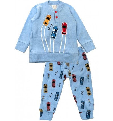 Pigiama Bimbo Speedy Dreams in Cotone Felpato "Avventure in Pista"