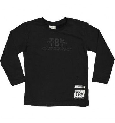 T-Shirt cotone maniche lunghe nera.