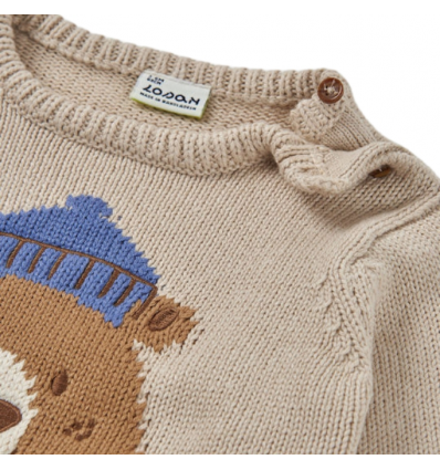 Maglioncino Orsetto Coccoloso Losan - Lana écru con bottoncini