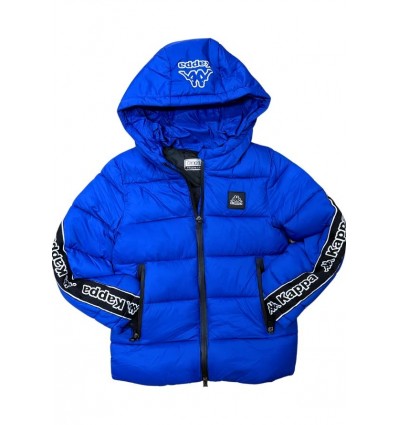Piumino Kappa da Bambino Blu Elettrico con Cappuccio