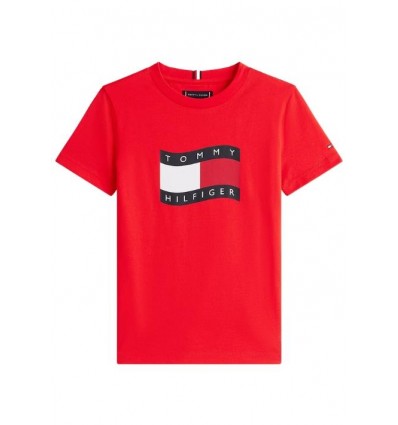 T-Shirt Tommy Hilfiger wavy flag, Bambino e Ragazzo in Cotone Bambini