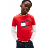 T-Shirt Tommy Hilfiger wavy flag, Bambino e Ragazzo in Cotone Bambini