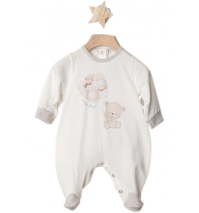 Tutina neonato in jersey con stampa orsacchiotto Gary