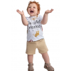 Completino Bimbo Monkey Smile, Maglietta a righe e Shorts in Twill Yatsi
