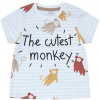 Completino Bimbo Monkey Smile, Maglietta a righe e Shorts in Twill Yatsi