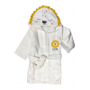 Set Bagno Neonato Leoncino Coccoloso 3 Pezzi in Morbido Cotone Bianco