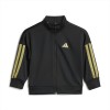 Tutina zip unisex neonato Adidas con iconiche 3 strisce oro Nero