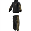 Tutina zip unisex neonato Adidas con iconiche 3 strisce oro Nero