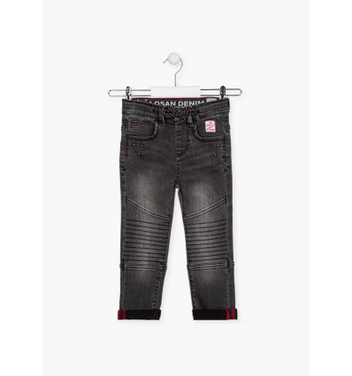 Pantalone morbido effetto denim grigio 